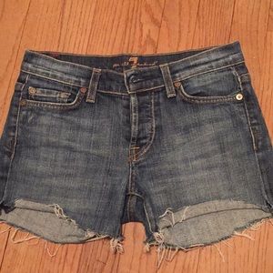 Seven for all mankind cutoff jean shorts size 26